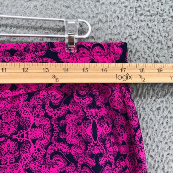Ann Taylor Pants Womens 10 Pink Lace Print Cropped Jogger Tapered Leg Pockets - Picture 6 of 13